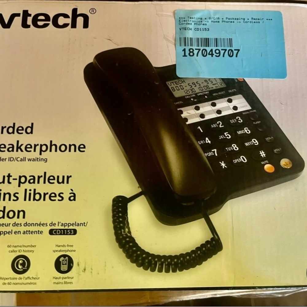 VTech Black Corded Speakerphone with Caller ID